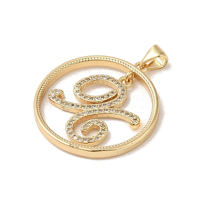 Brass Micro Pave Cubic Zirconia Pendants KK-C058-12B-G-1