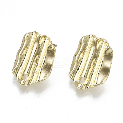 Rack Plating Hammered Alloy Stud Earring Findings PALLOY-N155-61-NR-1
