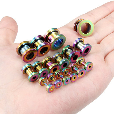 304 Stainless Steel Ear Plugs Gauges Ion Plating(IP) WG10FF3-58-1