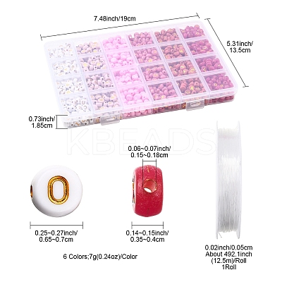 DIY Flat Round with Letter Acrylic Beads Bracelets Making Kits DIY-FS0008-90-1