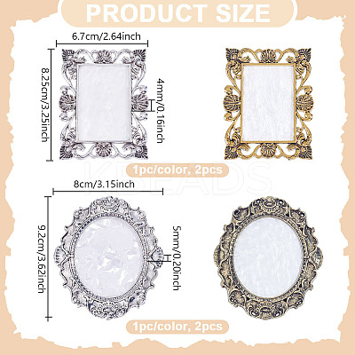 4Pcs 2 Styles 2 Colors Resin Imitation Shell Color Palette DIY-NB0013-56-1