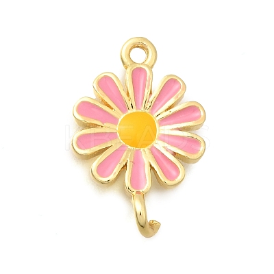 Brass Enamel Flower Links Connector Charms LS-KK-C121-04G-02-1