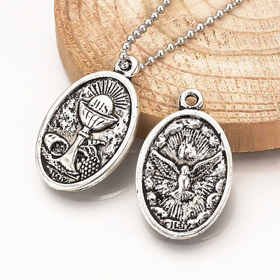 Tibetan Style Alloy Pendants TIBE-Q078-06AS-RS-1