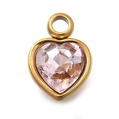 304 Stainless Steel with Rhinestone Pendants STAS-Q346-01G-01-1