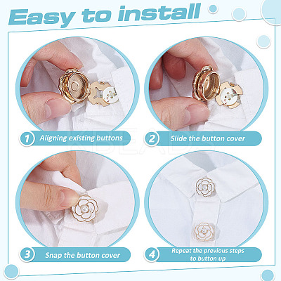 6Pcs Flower Alloy Resin Cufflinks FIND-ME0003-15G-02-1