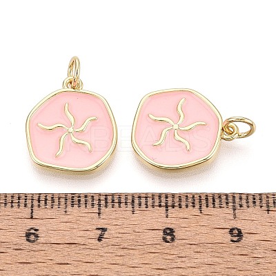 Brass Enamel Pendants KK-T080-66G-1