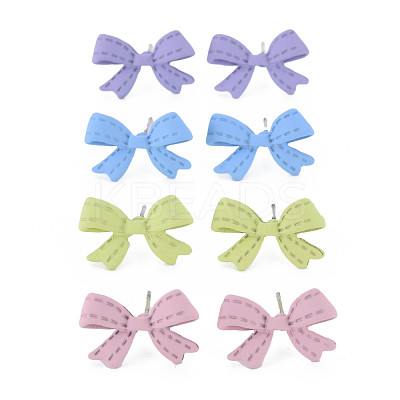 Bowknot Stud Earrings for Girl Women PALLOY-T077-154-RS-1
