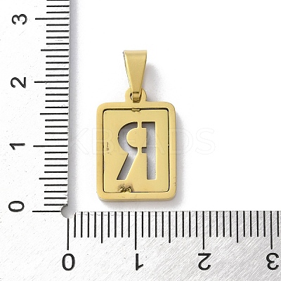 304 Stainless Steel Alphabet Pendants STAS-S152-01G-R-1