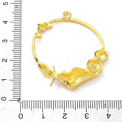 Ocean Theme Alloy Open Back Bezel Pendants PALLOY-F321-03E-G-1