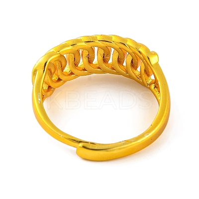 Brass Curb Chain Adjustable Rings for Women RJEW-G318-02C-G-1