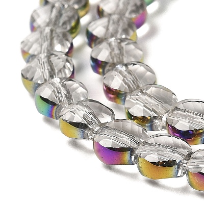 Electroplate Transparent Glass Beads Strands EGLA-Z001-02F-1