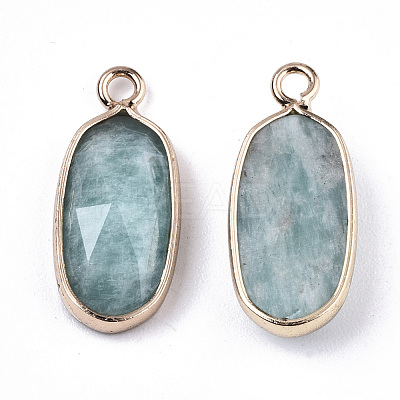 Natural Flower Amazonite Pendants G-N326-45F-1