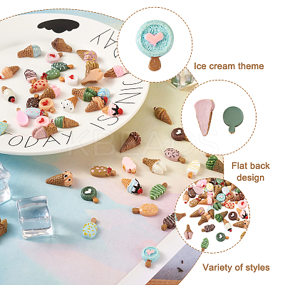 54Pcs 54 Style Opaque Resin Cabochons CRES-SW0001-01-1