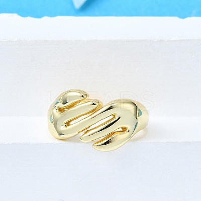 Brass Cuff Rings for Women RJEW-G347-07G-1