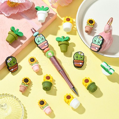 16Pcs 8 Styles Food Grade Eco-Friendly Silicone Beads SIL-CJ0001-58-1