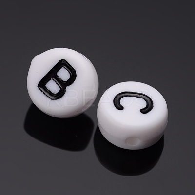 Acrylic Horizontal Hole Letter Beads PL37C9070-1