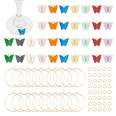 DIY Butterfly Wine Glass Charms Making Kit DIY-UN0004-69-1