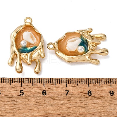 Light Gold Tone Alloy Enamel Pendants ENAM-B028-29KCG-1