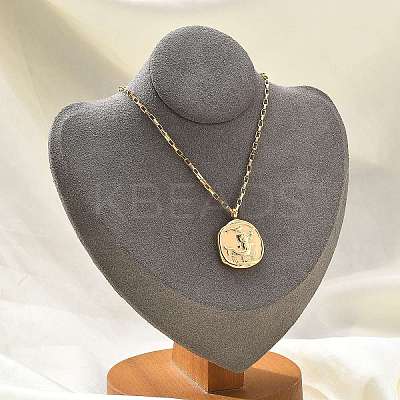 304 Stainless Steel Constellation Pendant Necklaces NJEW-K392-01G-06-1