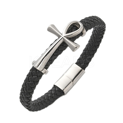 Braided Microfiber Leather Cord Bracelets BJEW-Q010-05A-1