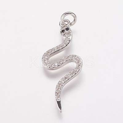 Brass Cubic Zirconia Pendants KK-P134-27P-1