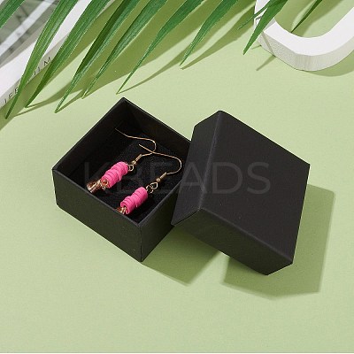Polymer Clay Heishi Beads Dangle Earrings EJEW-JE04456-01-1