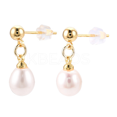 Natural Pearl Teardrop Dangle Stud Earrings PEAR-N020-06H-1