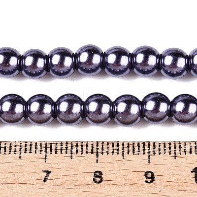 Baking Paint Pearlized Glass Pearl Round Bead Strands HY-Q330-8mm-73-1