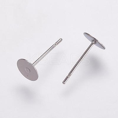 Non-Tarnish 304 Stainless Steel Stud Earring Settings STAS-K146-009-6mm-1