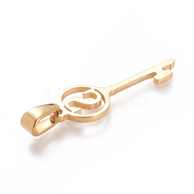 304 Stainless Steel Initial Pendants STAS-D019-09S-G-1