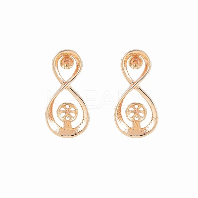 Brass Stud Earring Findings KK-S364-141-1