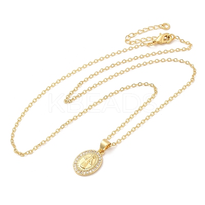 Brass Micro Pave Cubic Zirconia Pendants Necklace LS-NJEW-I125-01E-1