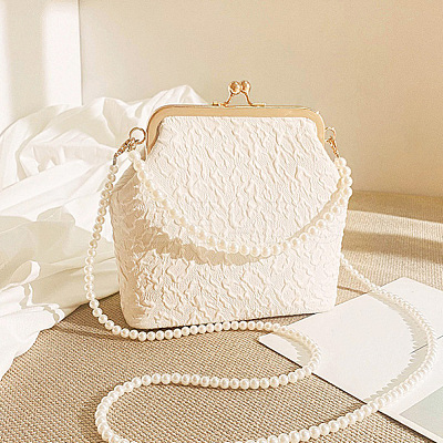2Pcs 2 Style ABS Plastic Imitation Pearl Beaded Bag Handles FIND-WR0006-64-1