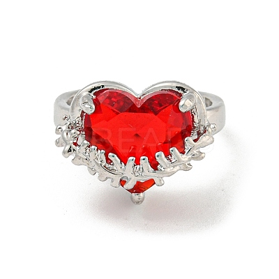 Zinc Alloy Rhinestone Solitaire Ring RJEW-Z048-03P-03-1