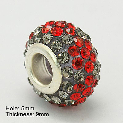 Resin Rhinestone European Beads GPDL-C004-07S-1