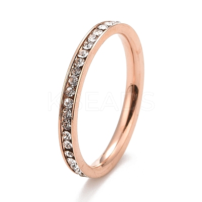304 Stainless Steel Rhinestone Rings Set STAS-D178-01D-1