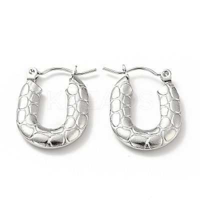 Non-Tarnish 304 Stainless Steel Rectangle Chunky Hoop Earrings for Women LS-EJEW-G293-05P-1