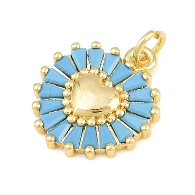 Brass Pave Sky Blue Cubic Zirconia Pendants CU-CBA4A93-02D-G-1