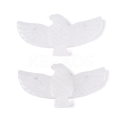 Eagle Shape Natural White Jade Gemstone Pendants G-P563-05E-1