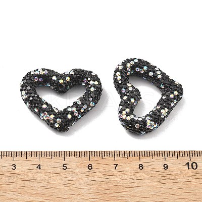 Heart Shape Polymer Clay Rhinestone Beads CLAY-NH0001-09B-04-1