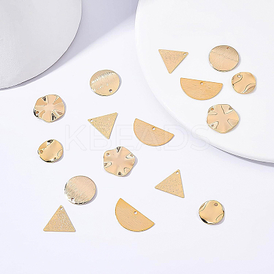 40Pcs 5 Style Brass Pendants KK-BC0002-10G-1