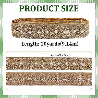 Ethnic Embroidered Polyester Sequins Trim Ribbon OCOR-WH0070-136B-1