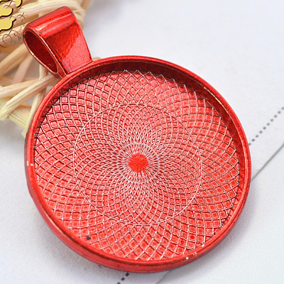 Electrophoresis Alloy Pendant Cabochon Settings LS-PALLOY-WH0065-93G-1