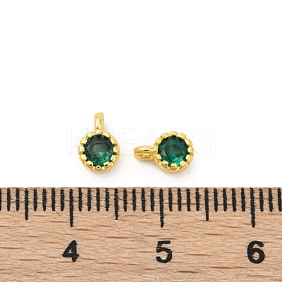 Brass Pave Cubic Zirconia Pendants KK-H204-03G-06-1
