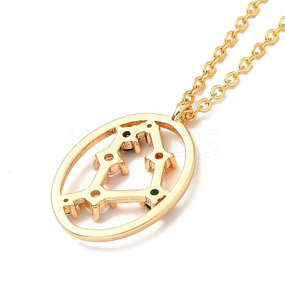 Colorful Cubic Zirconia Constellation Pendant Necklace LS-NJEW-H166-01A-1