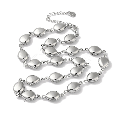 Non-Tarnish 304 Stainless Steel Teardrop Link Necklaces NJEW-I126-05P-1