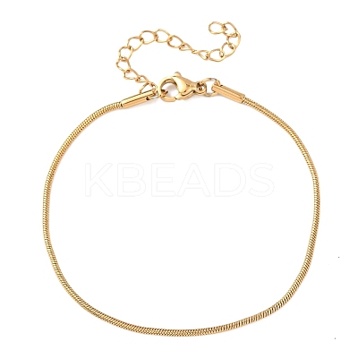 304 Stainless Steel Snake Chain Bracelets for Women BJEW-G775-02G-1