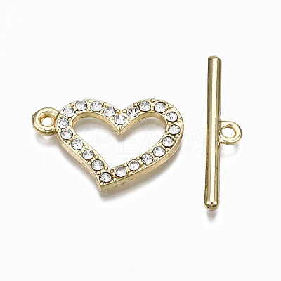 Alloy Rhinestone Toggle Clasps PALLOY-Q441-023-NR-1