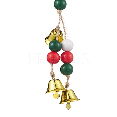 Wooden Beads Ring Hanging Ornaments HJEW-JM02148-1
