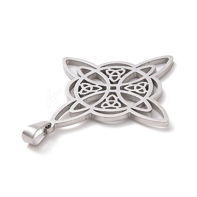 Non-Tarnish 304 Stainless Steel Hollow Pendants STAS-P313-02P-1